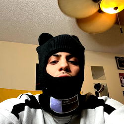 Meme Model in a Panda Mask and Hoodie