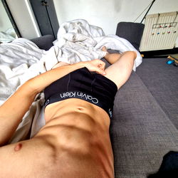 Shirtless Model in Underwear Advertisement