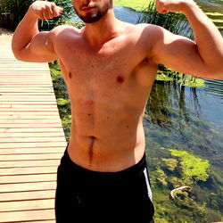 Axel Storm's Shirtless Fitness Pose