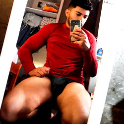 Anderson: Brazilian Bodybuilder in Gym Gear, Flexing for the Camera