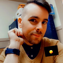 Casually Dressed Man in Office-Style Sweater and Short Beard