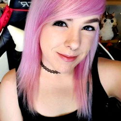 Pink Haired Gamer with Neon Choker