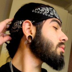 Ryan Casados, Bearded Man with Bandana and Tattoo, from Arizona
