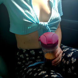 Canadian Model Sweet Pea Sharing Her Latte