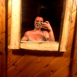 Fantasy Model in a Rustic Bathroom
