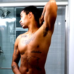 Erotic Art Book Model in Bathroom