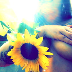 Missouri Model Starr Posing with Sunflower and OnlyFans Promotion
