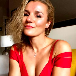 Sexy Woman in Red Dress