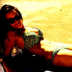 Aussie Cowgirl Relaxing on a Beach