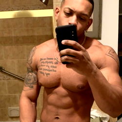 Fit Model in Bathroom Mirror