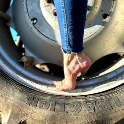 Bellafeetgun's Foot on Tire Spokes