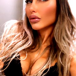 Model in Black and White Outfit