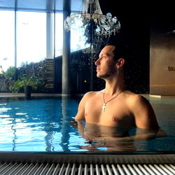 Dylan Thiebaud - Onlyfans Model Relaxing in Swimming Pool