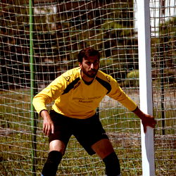 A Photo of a Soccer Goalie in Training