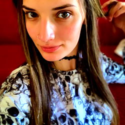 OnlyFans Model Mina in Skull Print Top