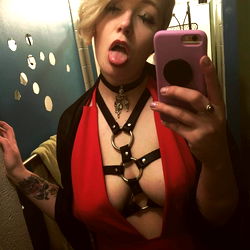 OnlyFans Model Andy Dandy in Red and Black Bikini Top