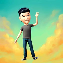 Angel, a 3D Model of a Wave-Waving Cartoon Boy