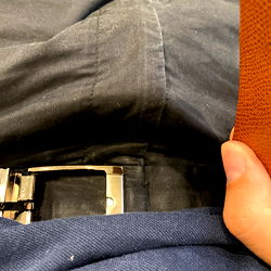 Close-up of Andrew Grey's Belt in Pants