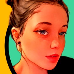 Girl with ponytail, makeup and piercing