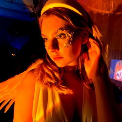 Russian Model Anastasia in Winged Outfit