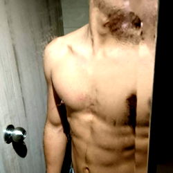 Fit and Shirtless OnlyFans Model Zubzer03 in Bathroom Mirror