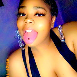 Gerzell Johnson, 25-year-old female model from Texas, with tongue out