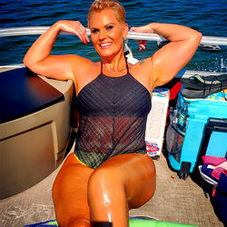 Cheryl, Onlyfans Model in Beachwear at a Boat