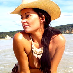 Model Ali Wild on the beach