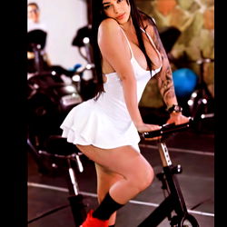 Daniela 💋 on a Bike in the Gym