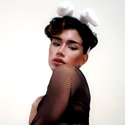 Stylish Model Leslie Posing in Elegant Outfit