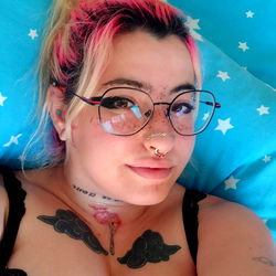 Onlyfans Model Miiu: Female with Tattoos, Blue Hair