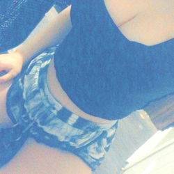 Aria in Black Tank Top and Camo Shorts