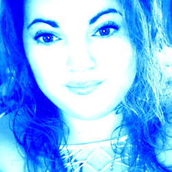 AlilBitOfME in Nebraska, Smiling in Blue Light Effect