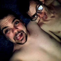 Aaron &amp; Brent in a playful moment