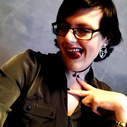 Female Model Amberlamps with Black Hair and Dark Glasses Posing for Selfie