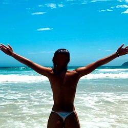 Stunning Arizona Model Poses on Beach