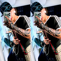 Fashionable Fitness Model Posing for Selfie