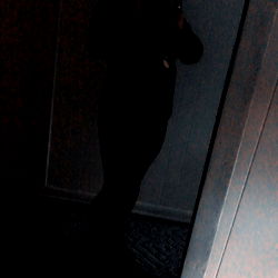 Nighttime Scene of Person in Silhouette