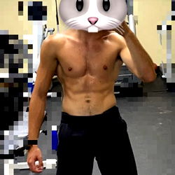 Fitness Model in Funny Bunny Mask