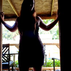 Amsi Model Photoshoot in Wooden Porch