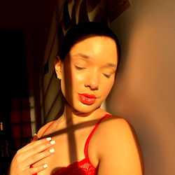 Anna S Poses in Sunlit Window