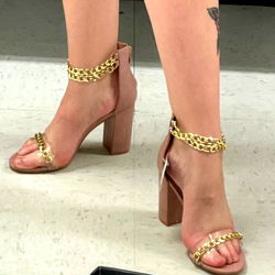 Fashionable High Heel Sandals Modeled by Paige in USA,