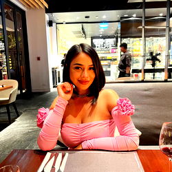 Curvy Asian Hotwife Celebrates at Restaurant