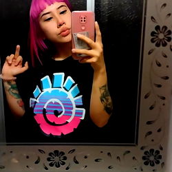 Baby Demon, OnlyFans Model, Selfie in Bathroom Mirror