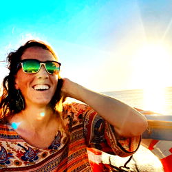 Amy Enjoying Sunset Cruise