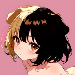 Stylized anime-inspired illustration of a cute character with blush, 🐶💫 🇨🇱