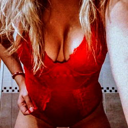 Model in a Red Swimsuit