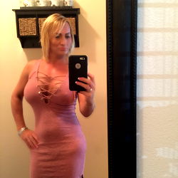 TS Kat Collins, OnlyFans Model - Tight Fitted Pink Dress