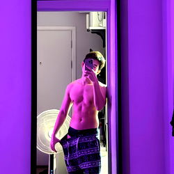Frosterone, Onlyfans Model in Purple Bathroom Mirror