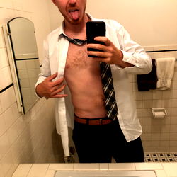 A Young Man in a Restroom